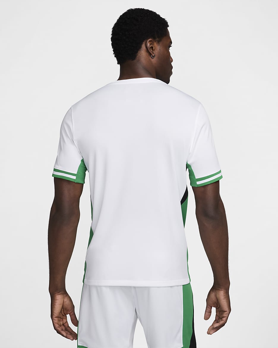 Nigeria 2024 Stadium Thuis Nike Dri-FIT replica voetbalshirt voor heren - Wit/Lucky Green/Challenge Red