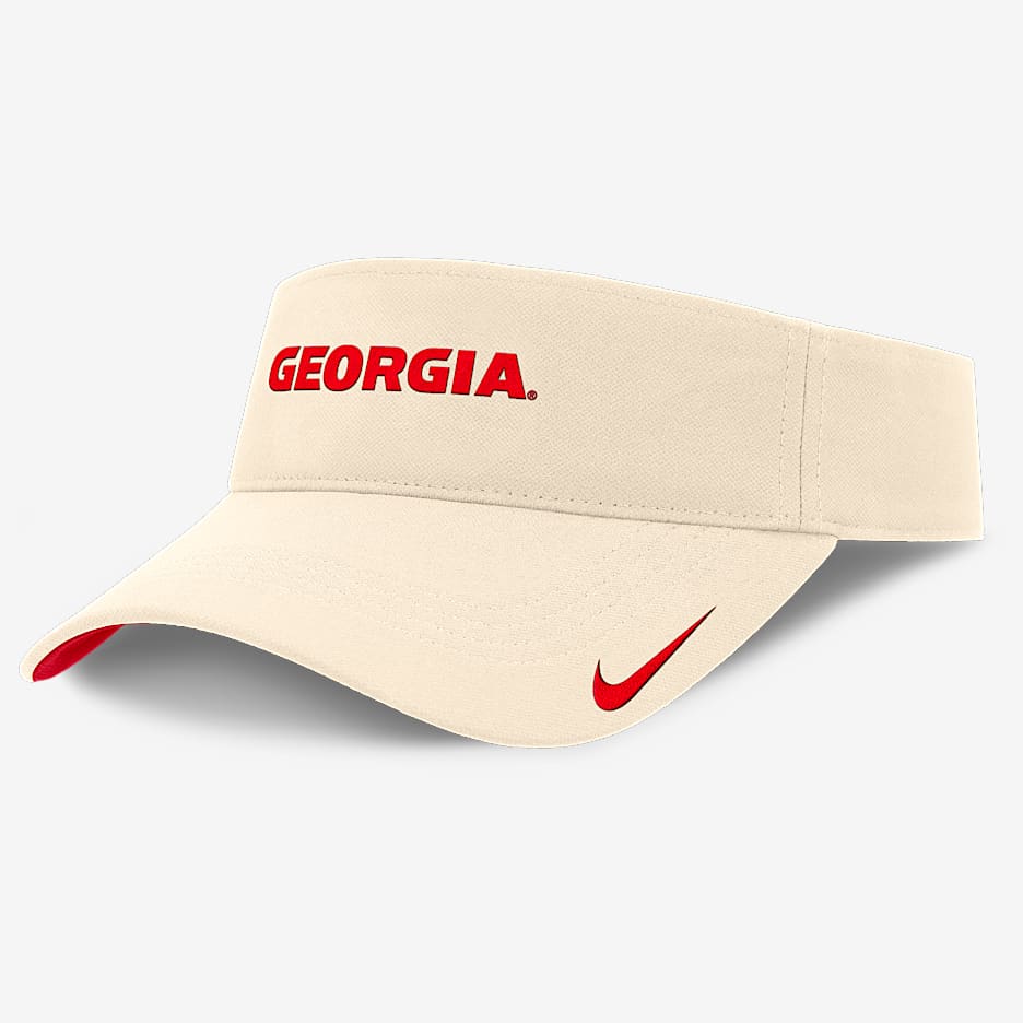 Georgia Bulldogs Primetime Ace Men's Nike Dri-FIT College Adjustable Visor - Natural