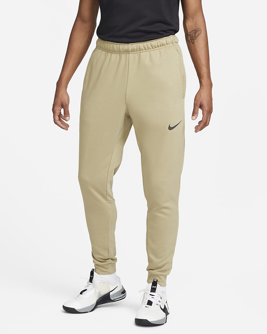 Nike Dry Dri-FIT schmal zulaufende Fitness-Fleece-Hose für Herren - Neutral Olive/Schwarz