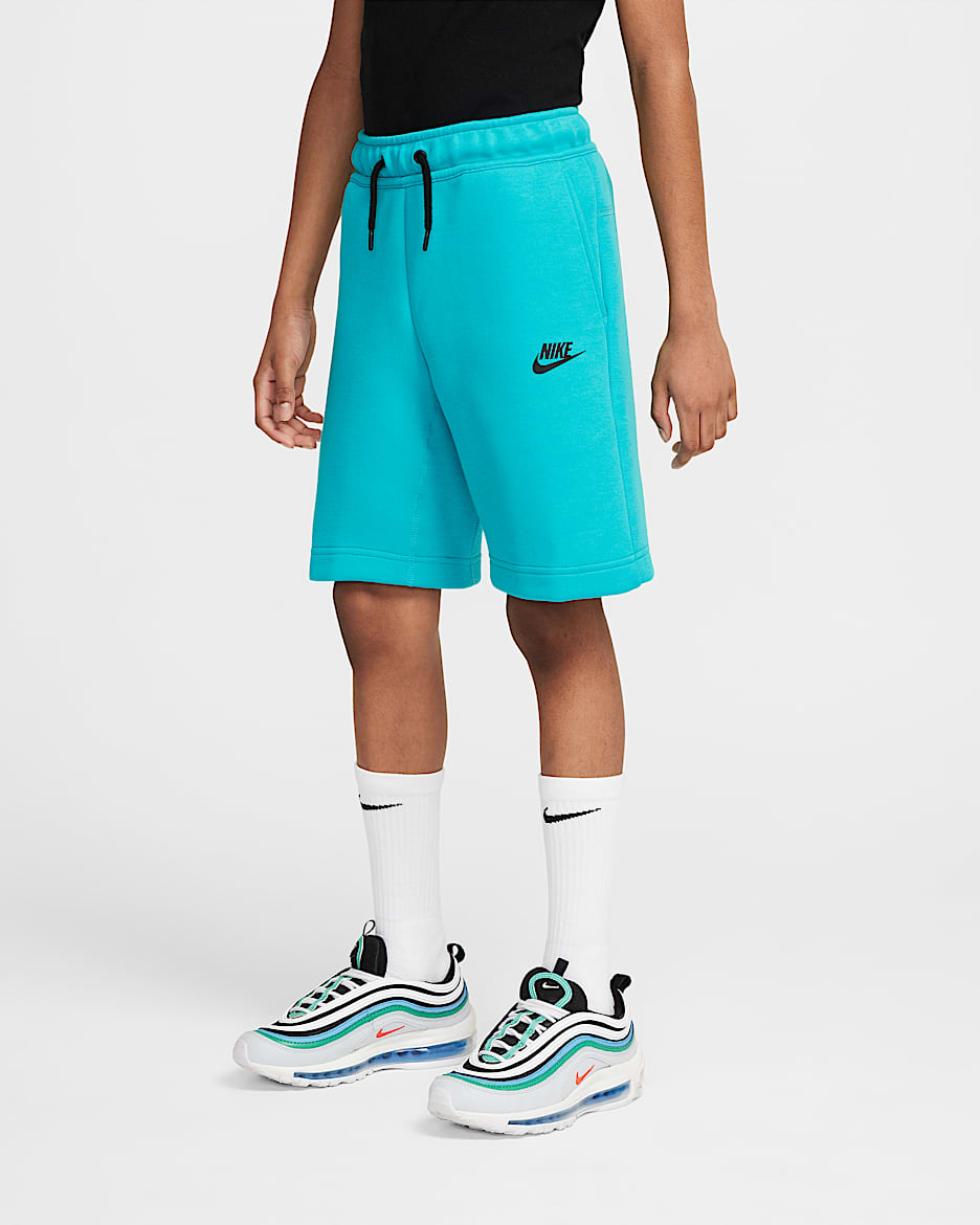 Shorts para niños talla grande Nike Tech Fleece - Cactus empolvado/Negro/Negro