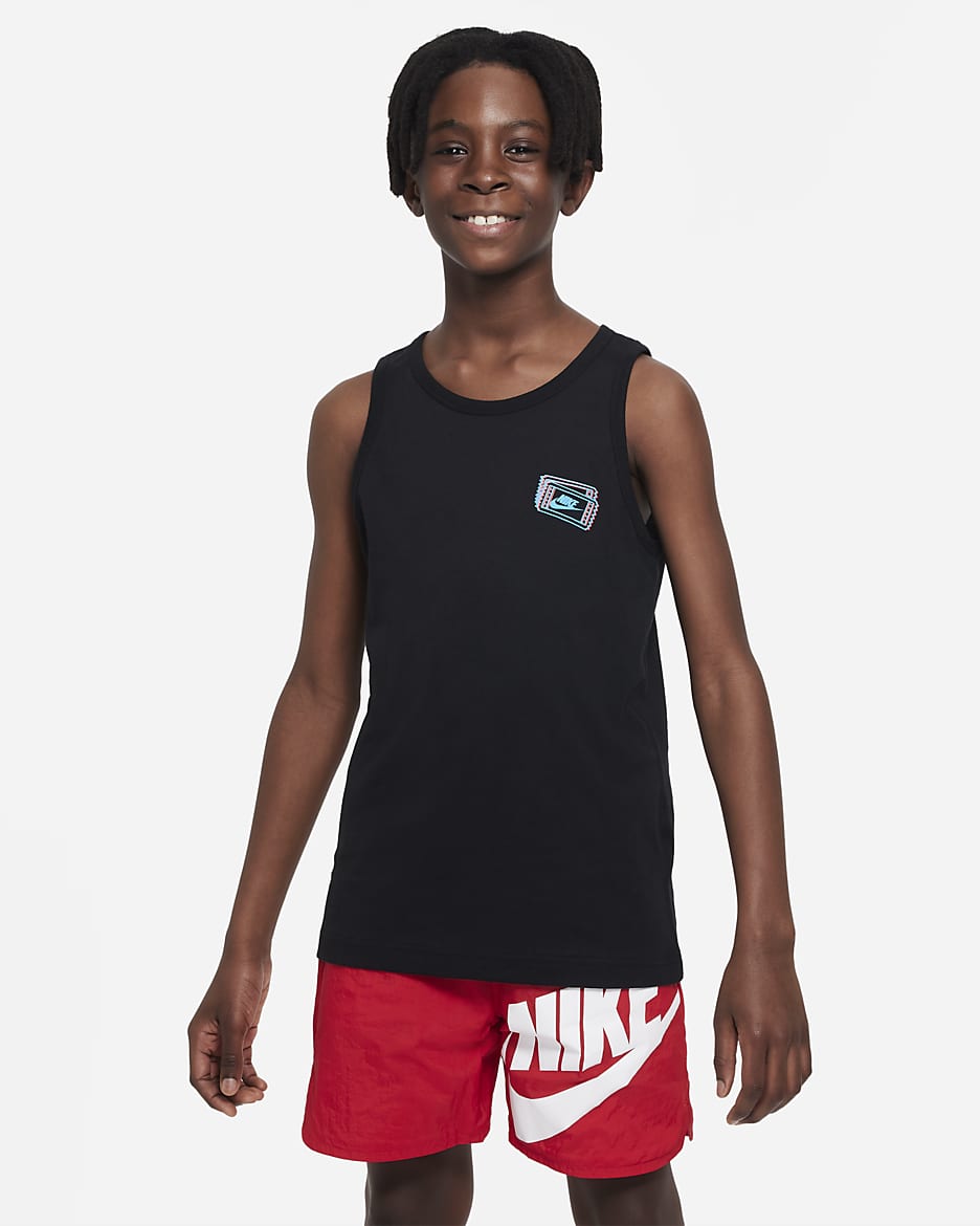 Camiseta de tirantes para niños talla grande Nike Sportswear - Negro