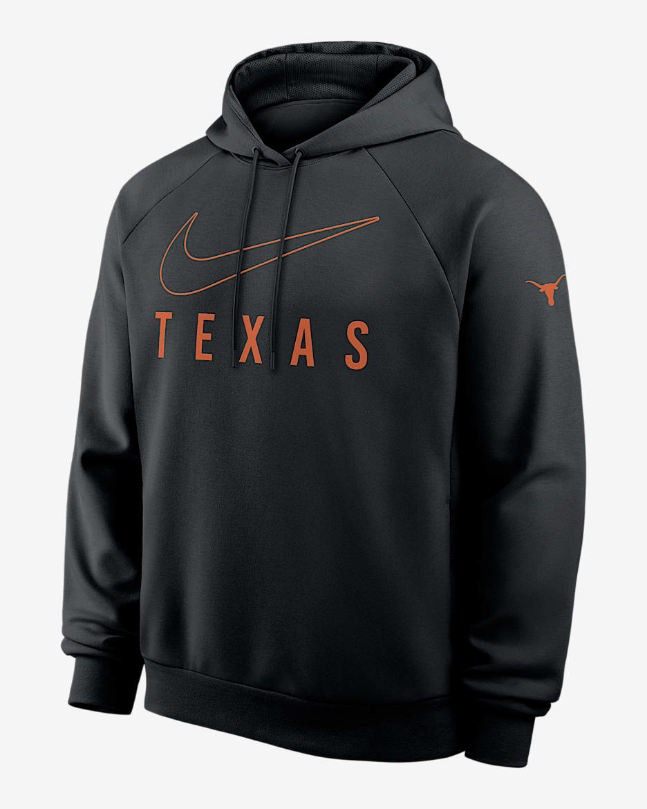 Texas Premium Performance Men's Nike Dri-FIT College Pullover Hoodie - Black