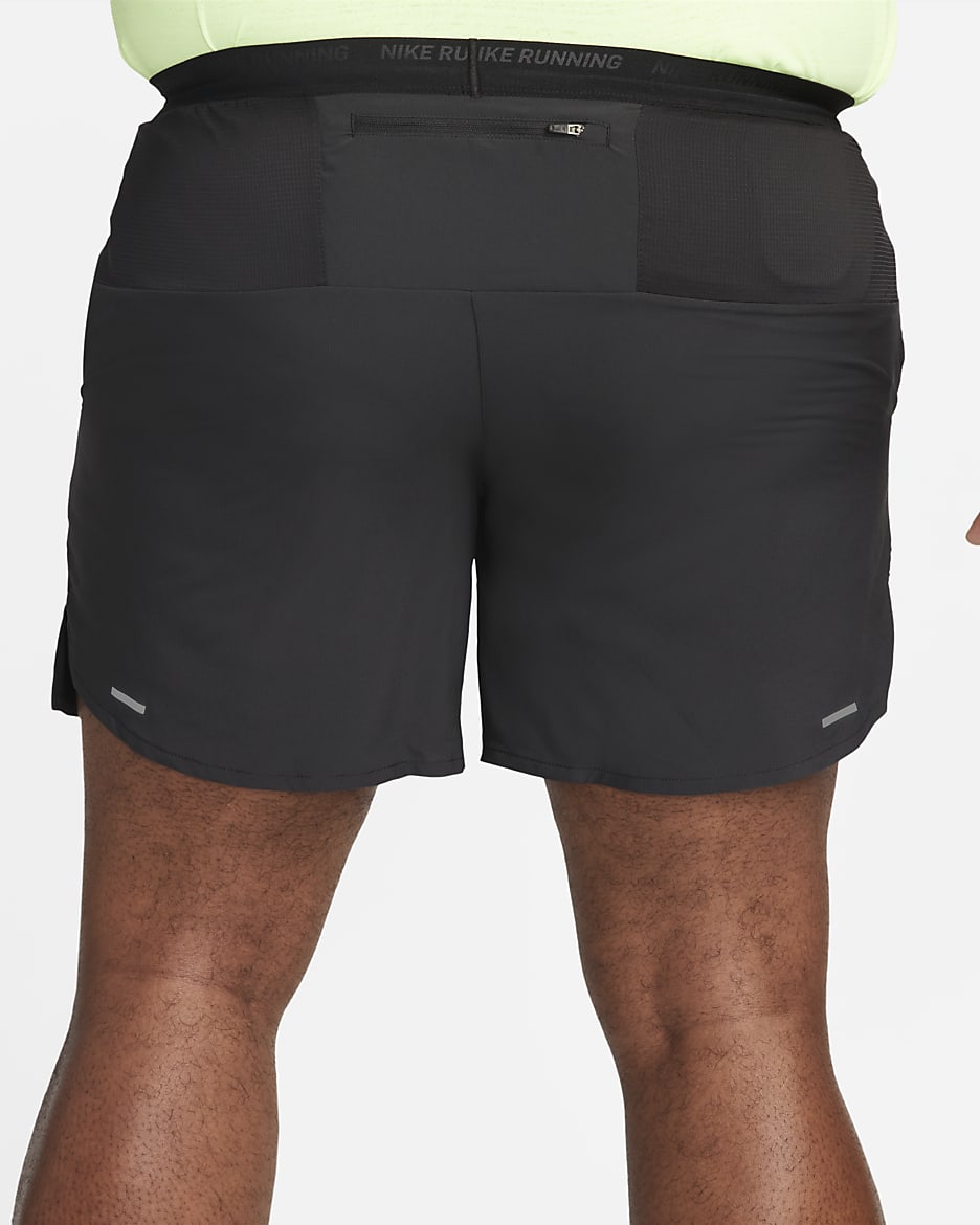 Nike Stride Men's Dri-FIT 18cm (approx.) Brief-Lined Running Shorts - Black/Black