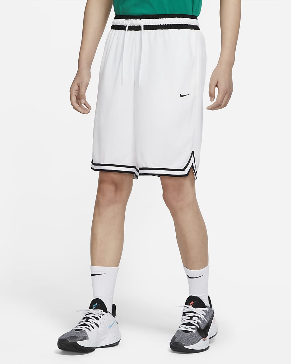 กางเกงบาสเก็ตบอลขาสั้นผู้ชาย Nike Dri-FIT DNA - ขาว/ดำ