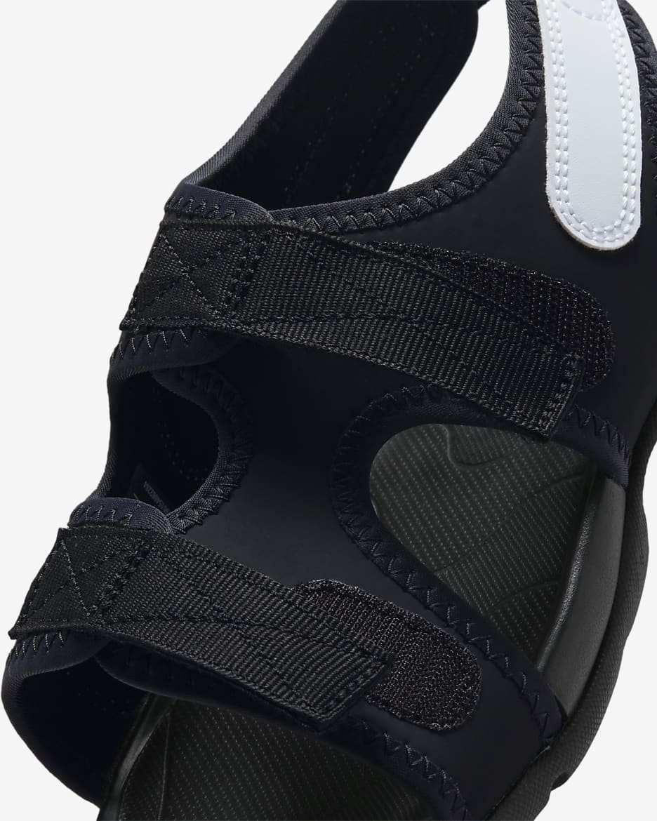 Claquette Nike Sunray Adjust 6 pour ado - Noir/Blanc