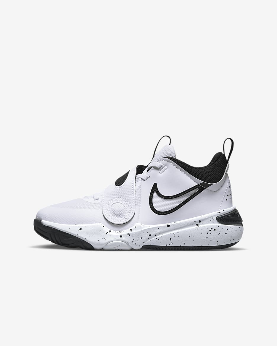Nike Team Hustle D 11 Big Kids' Basketball Shoes - White/Black