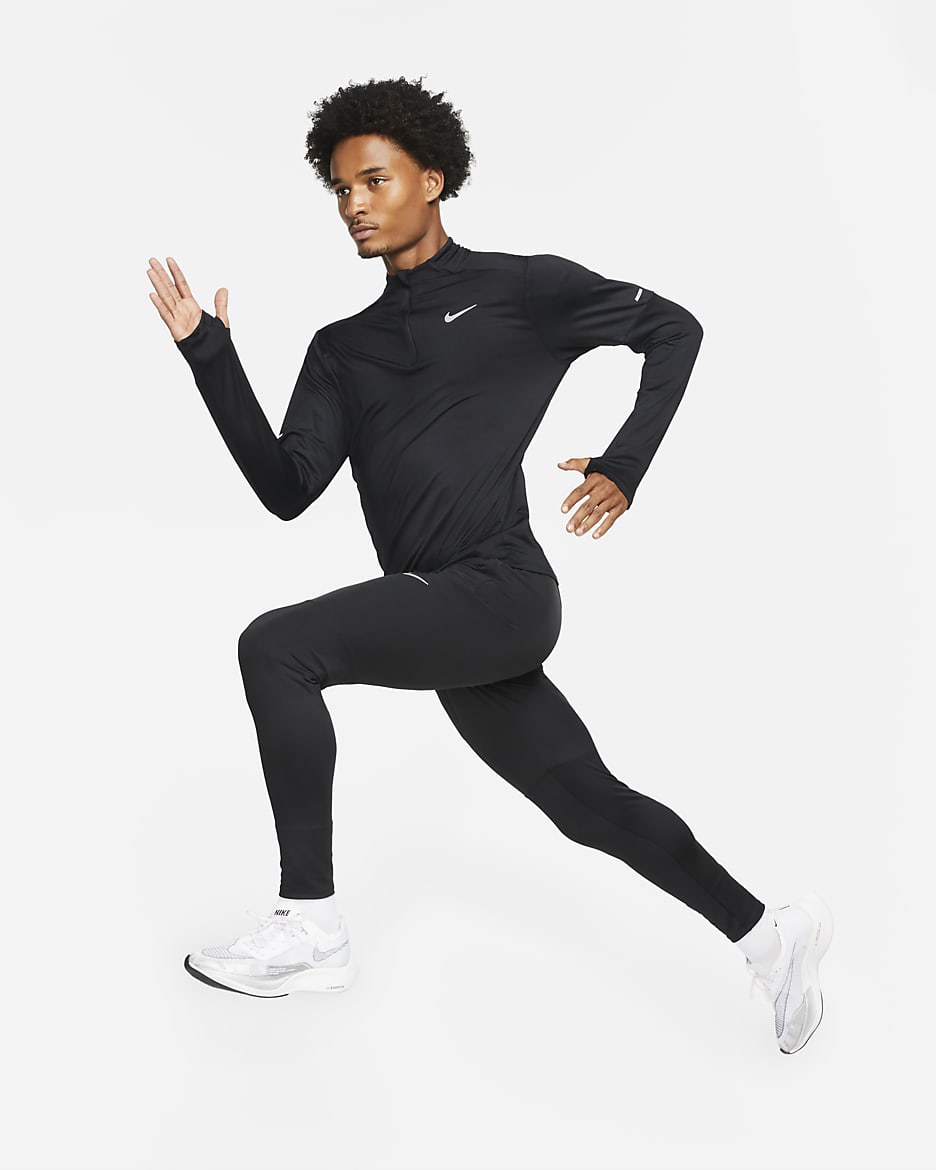 Nike Element Dri-FIT-løbetop med 1/2 lynlås til mænd - sort