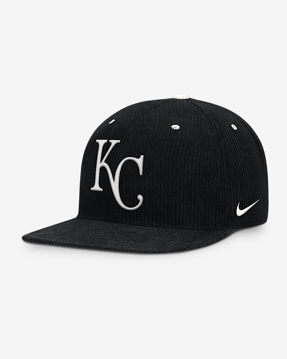 Gorra ajustable Nike MLB para hombre Kansas City Royals Pro - Negro