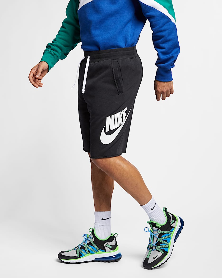 Nike Sportswear Alumni Men's French Terry Shorts - Black/Black/White/White