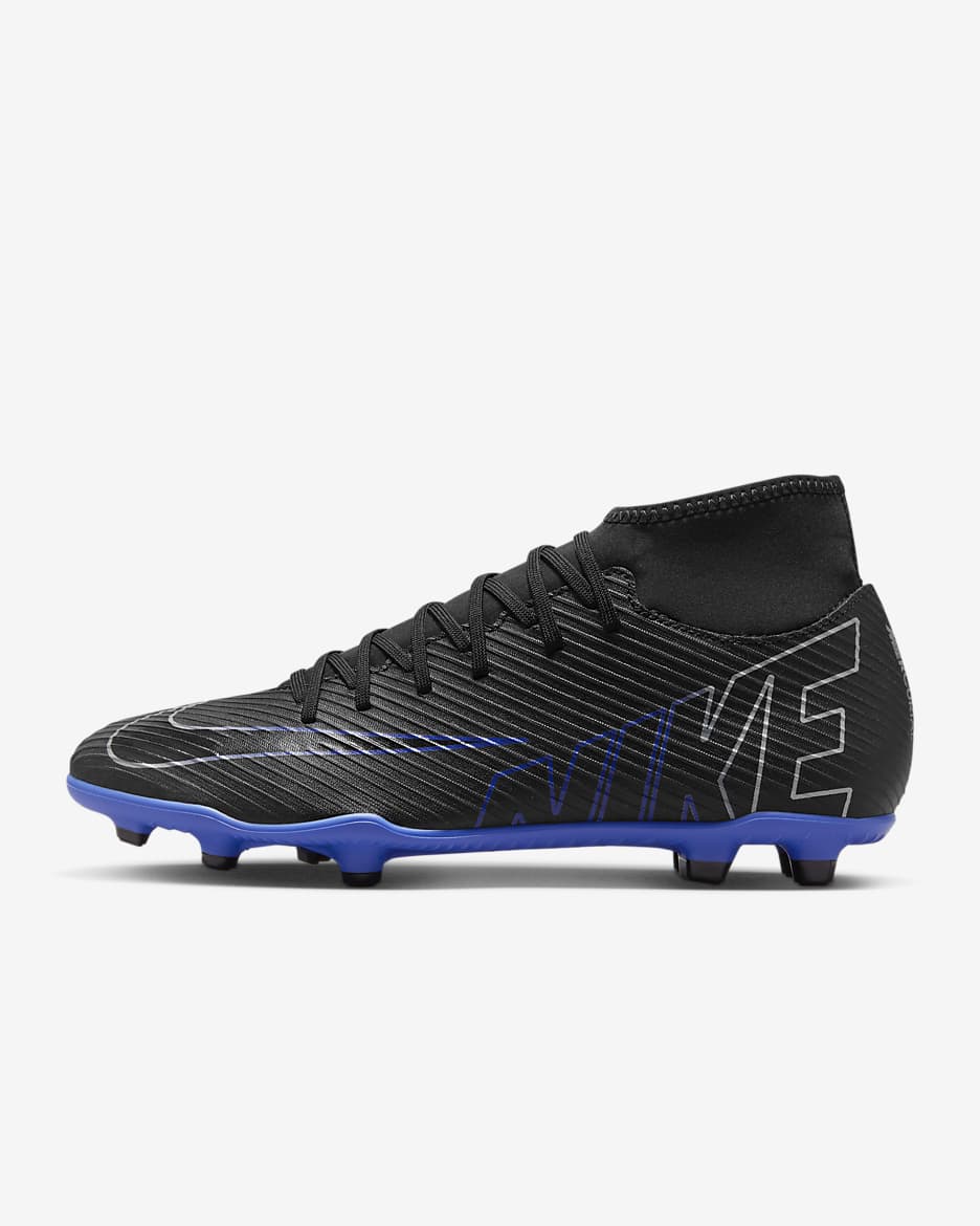 Nike Mercurial Superfly 9 Club Multi-Ground High-Top Football Boot - Black/Hyper Royal/Chrome
