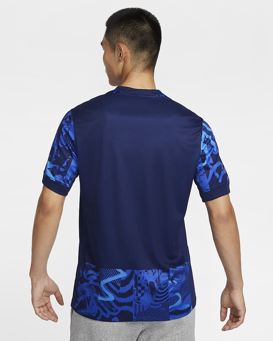 Camisola de futebol de réplica Nike Dri-FIT do terceiro equipamento Stadium Atlético de Madrid 2024/25 para homem - Azul Void/Rosa Glow