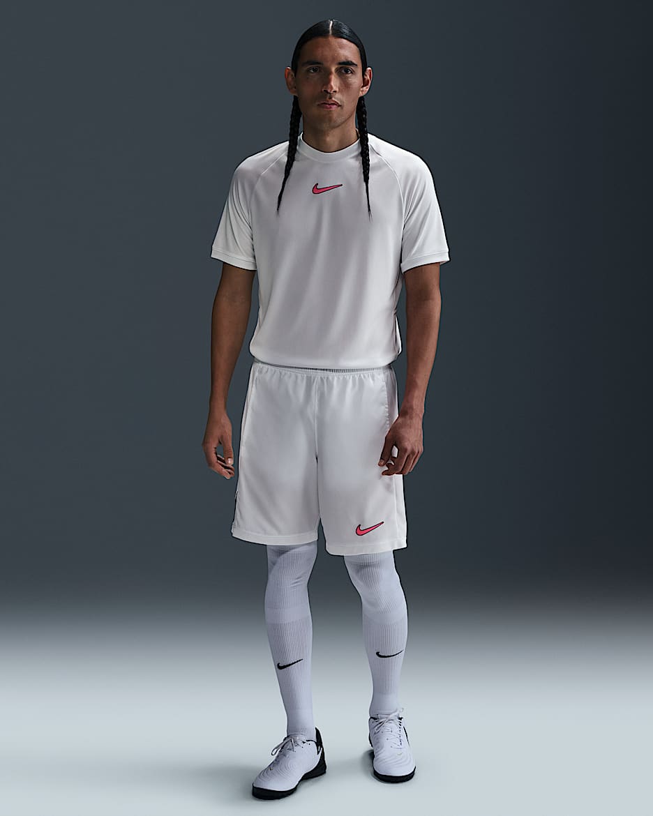 Shorts de fútbol Dri-FIT para hombre Nike Academy - Blanco cumbre/Blanco cumbre/Negro/Hiperrosa