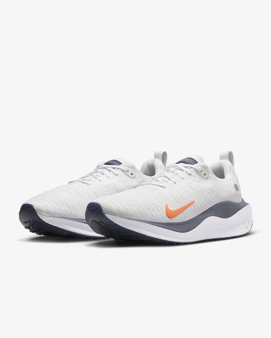 Nike InfinityRN 4 Men's Road Running Shoes - Platinum Tint/Thunder Blue/Summit White/Total Orange