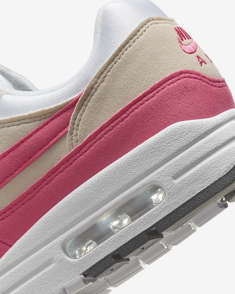 Sapatilhas Nike Air Max 1 para mulher - Branco/Castanho Orewood claro/Preto/Rosa Aster