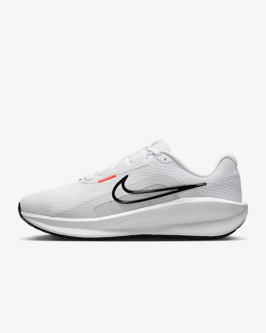 Nike Downshifter 13 Men's Road Running Shoes (Extra Wide) - White/Pure Platinum/Bright Crimson/Black