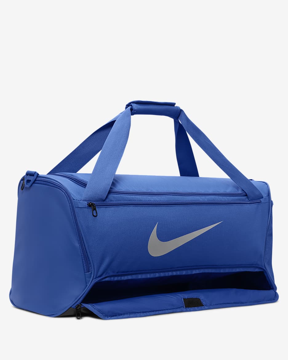 Nike Brasilia 9.5 Training Duffel Bag (Medium, 60L) - Game Royal/Black/Metallic Silver