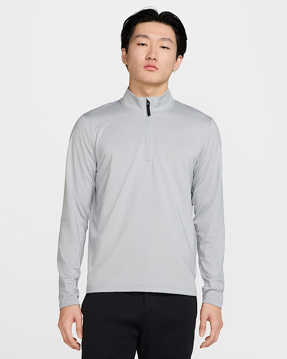 Playera de golf Dri-FIT de medio cierre para hombre Nike Victory - Gris lobo/Negro