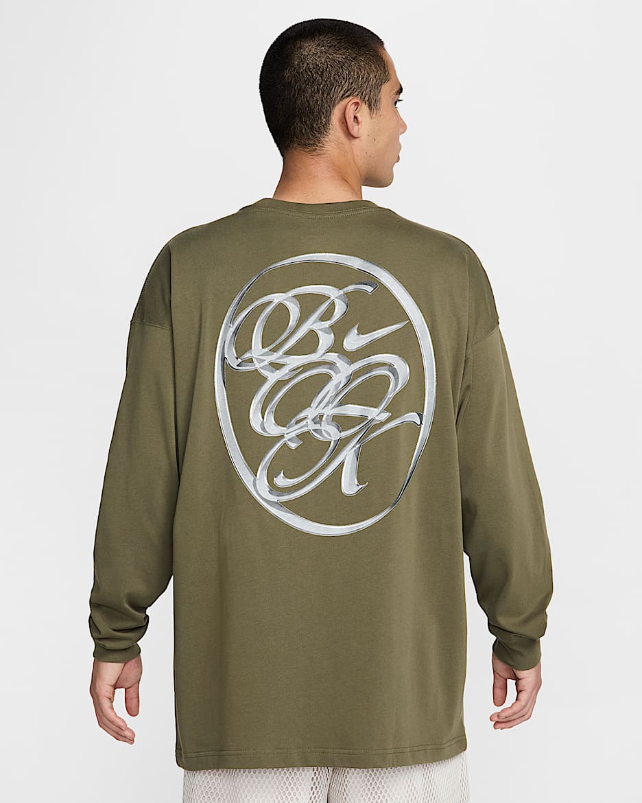 Playera de básquetbol de manga larga para hombre Devin Booker - Oliva medio