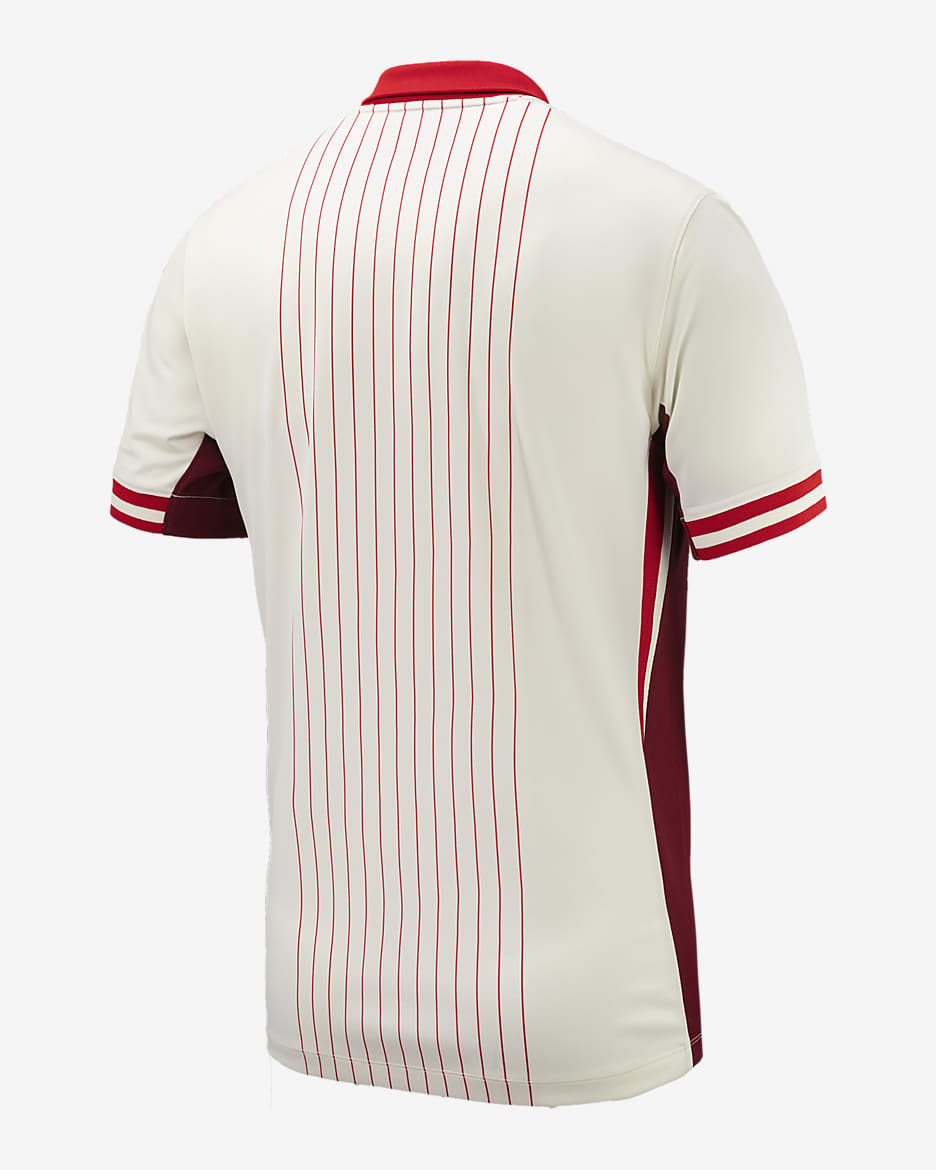 Jersey de fútbol Nike Dri-FIT Replica de Canadá visitante 2024 Stadium para hombre - Marfil