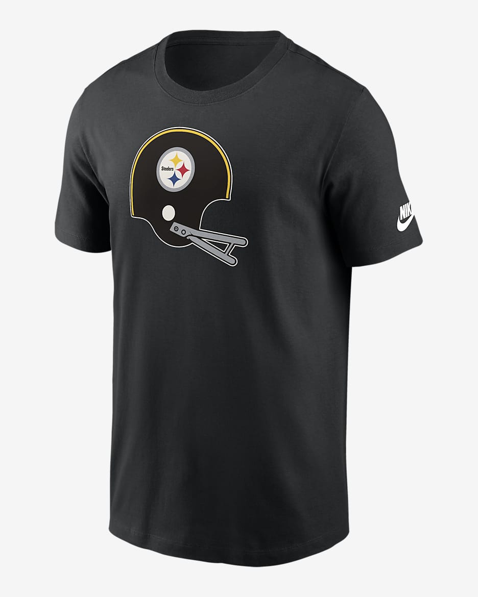 Playera Nike de la NFL para hombre Pittsburgh Steelers Rewind Logo Essential - Negro
