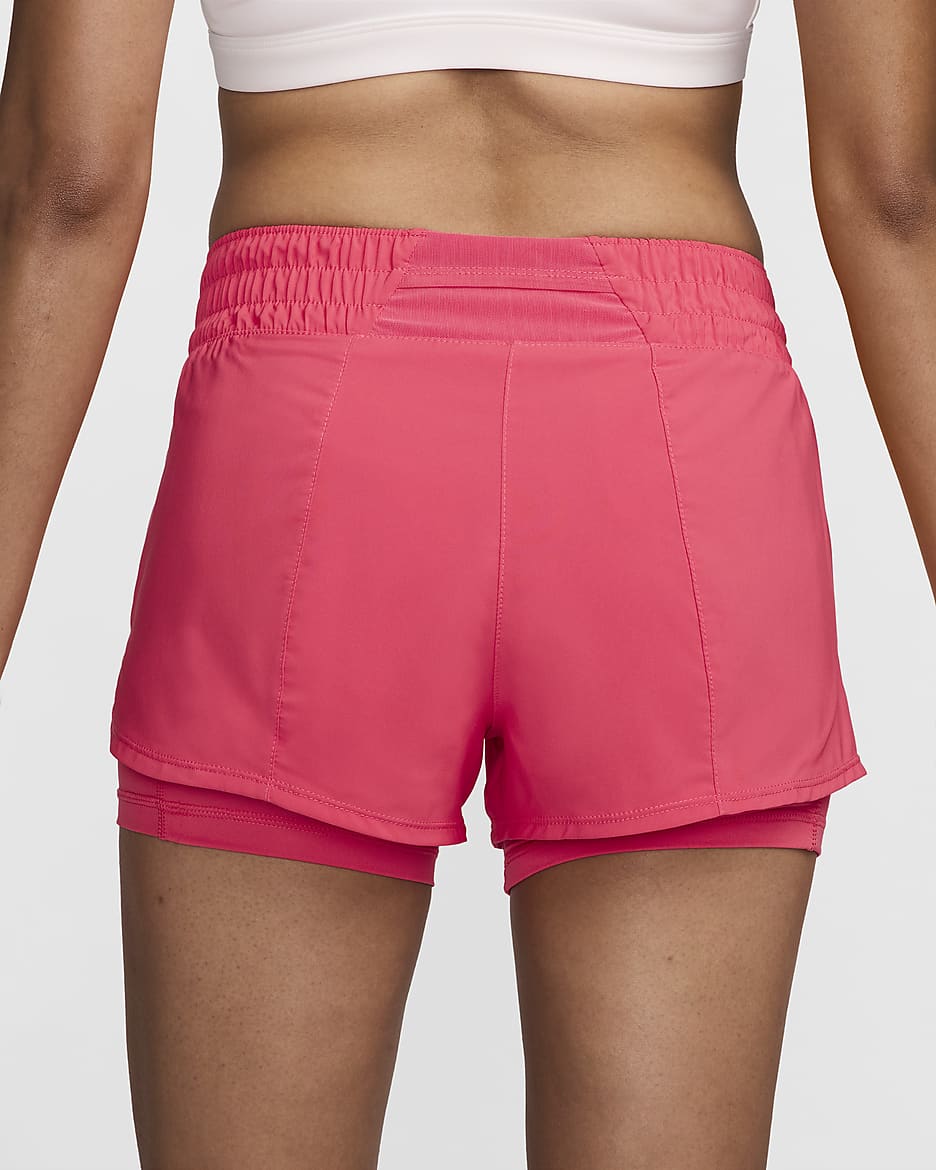 Nike Dri-FIT One Women's Mid-Rise 8cm (approx.) 2-in-1 Shorts - Aster Pink