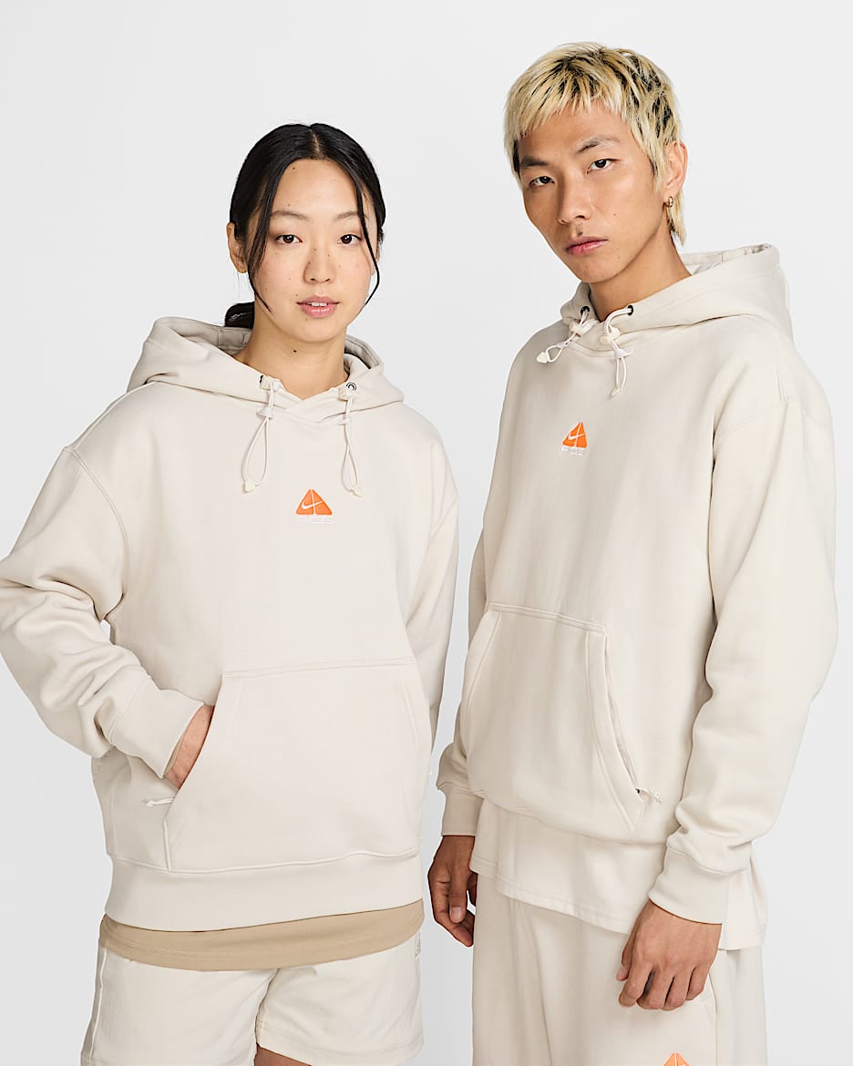 Nike ACG Therma-FIT Fleece Pullover Hoodie - Light Orewood Brown/Hyper Crimson/Light Orewood Brown