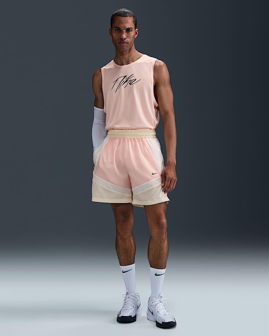 Nike Icon Men's 15cm (approx.) Woven Basketball Shorts - Coconut Milk/Washed Coral/Sail/Black