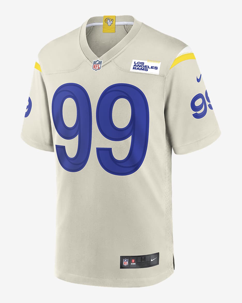 Jersey de fútbol americano Game para hombre NFL Los Angeles Rams (Aaron Donald) - Natural