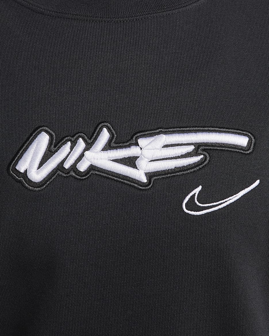 เสื้อทรงหลวมผ้าเฟรนช์เทรีผู้หญิง Nike Sportswear Breaking - ดำ