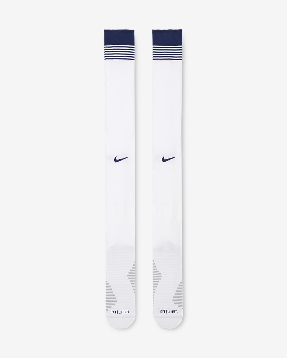 Tottenham Hotspur Strike Home kniehohe Fußballsocken mit Nike Dri-FIT-Technologie - Weiß/Binary Blue/Binary Blue