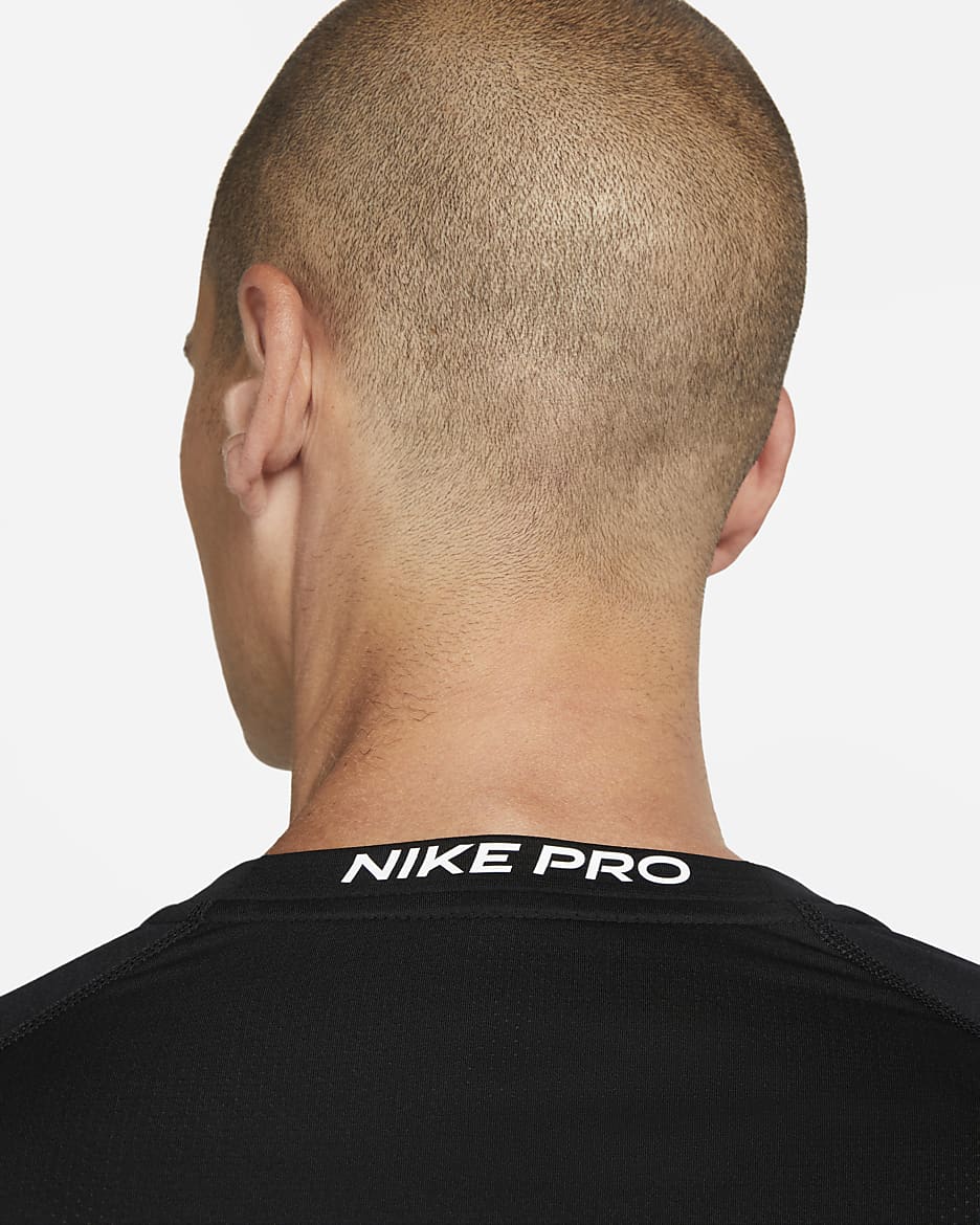 Nike Pro Warm Herentop met lange mouwen - Zwart/Wit