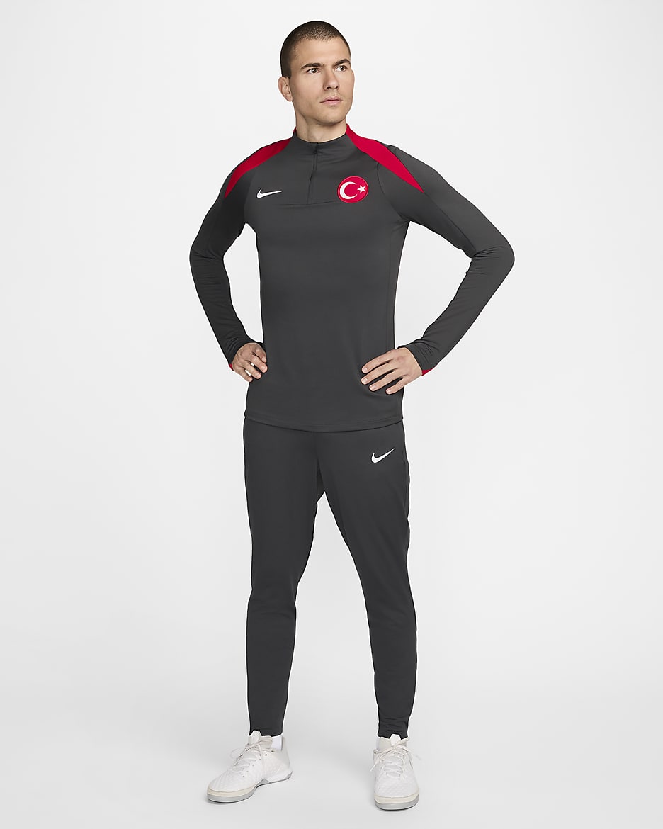 Haut d'entraînement de foot Nike Dri-FIT Turquie Strike pour homme - Anthracite/Sport Red/Blanc