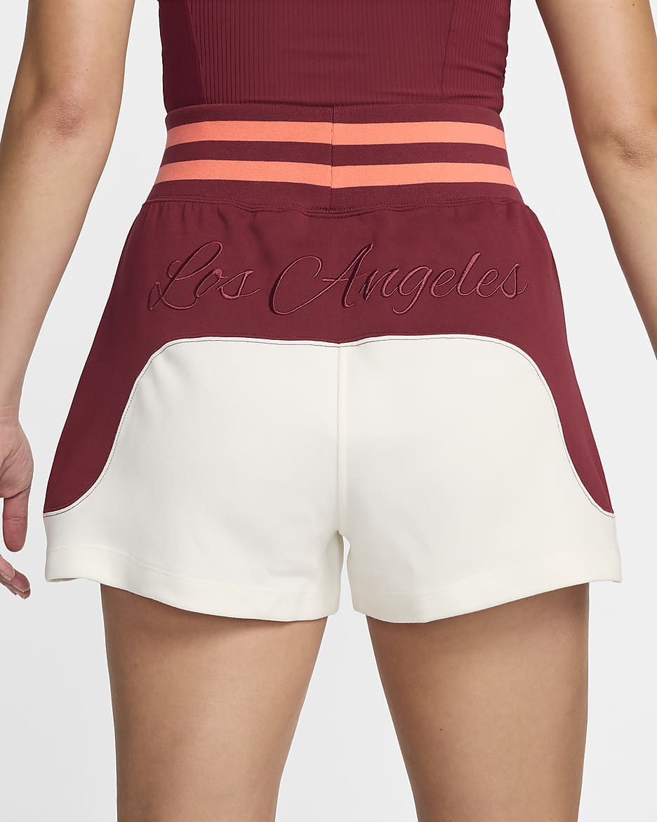 Serena Williams Design Crew Women's Loose Mid-Rise 3" Shorts - Team Red/Sail/Metallic Gold/Light Wild Mango