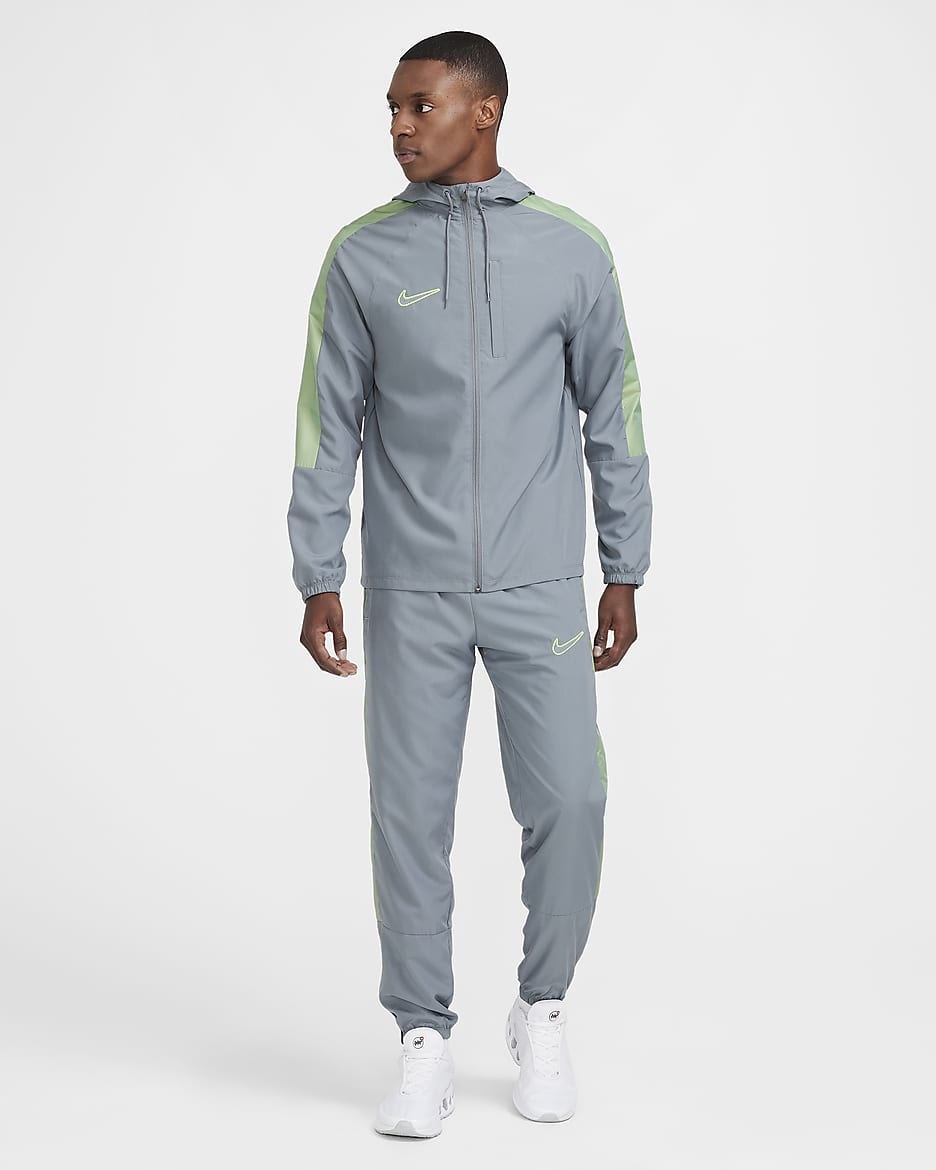 Pánské vodoodpudivé fotbalové kalhoty Nike Academy - Cool Grey/Volt/Volt