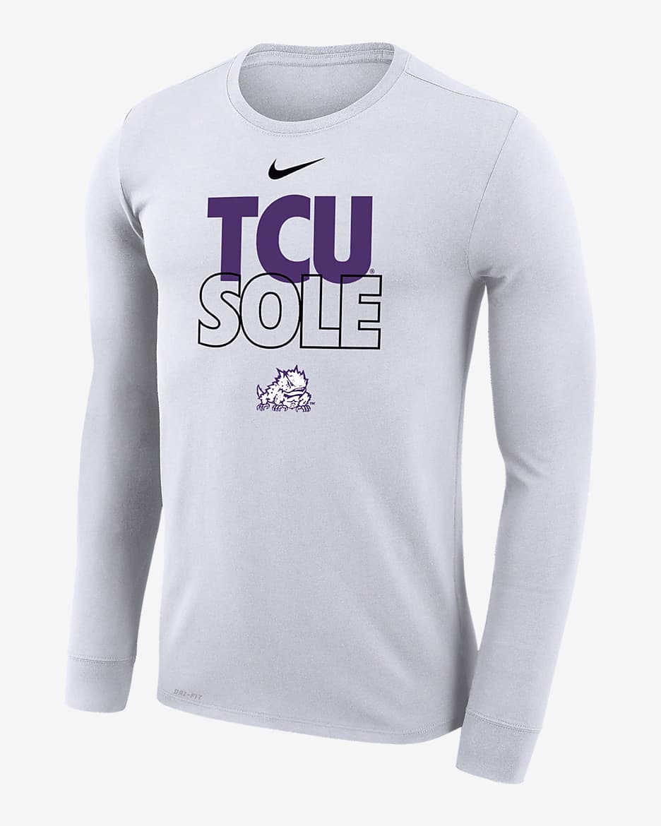 TCU Legend Men's Nike Dri-FIT College Long-Sleeve T-Shirt - White