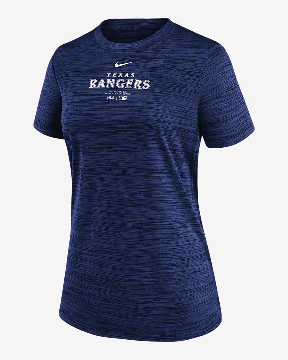 Texas Rangers Authentic Collection Practice Velocity Women's Nike Dri-FIT MLB T-Shirt - Royal