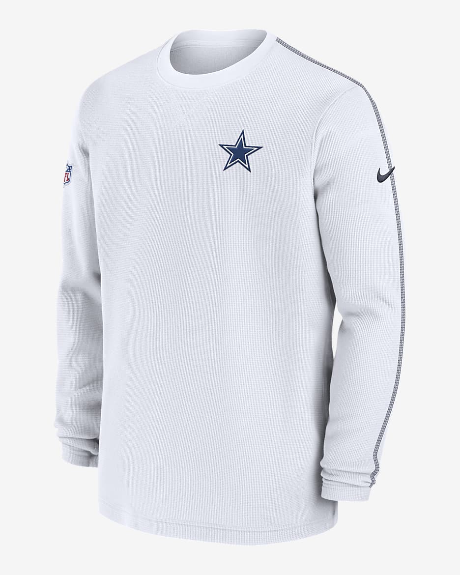 Dallas Cowboys Sideline Coach Men’s Nike NFL Long-Sleeve Top - White