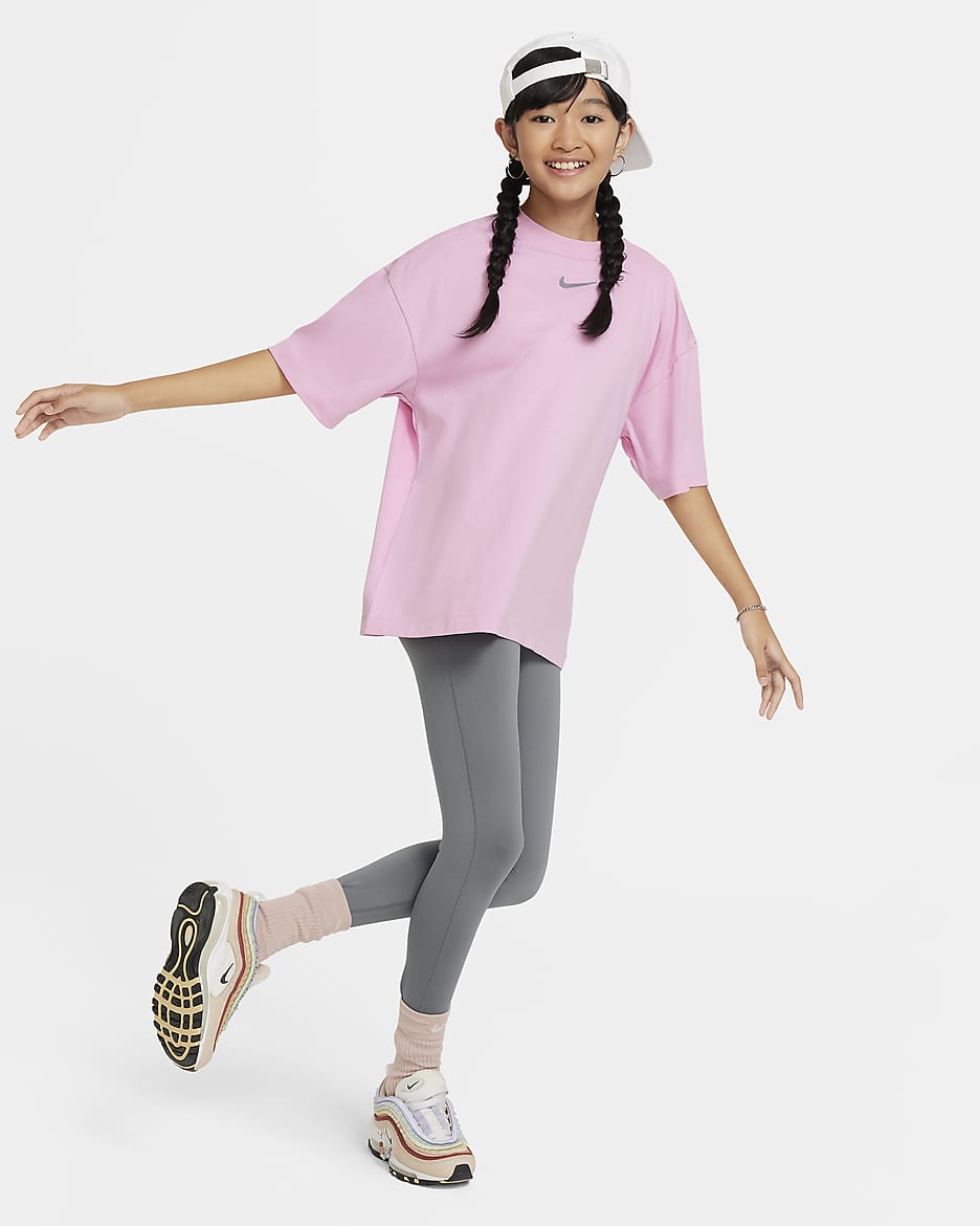 Nike Sportswear Older Kids' (Girls') Oversized T-Shirt - Pink Rise