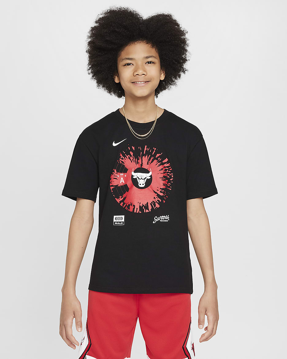 T-shirt Max90 Chicago Bulls Courtside Nike NBA – Ragazzo - Nero