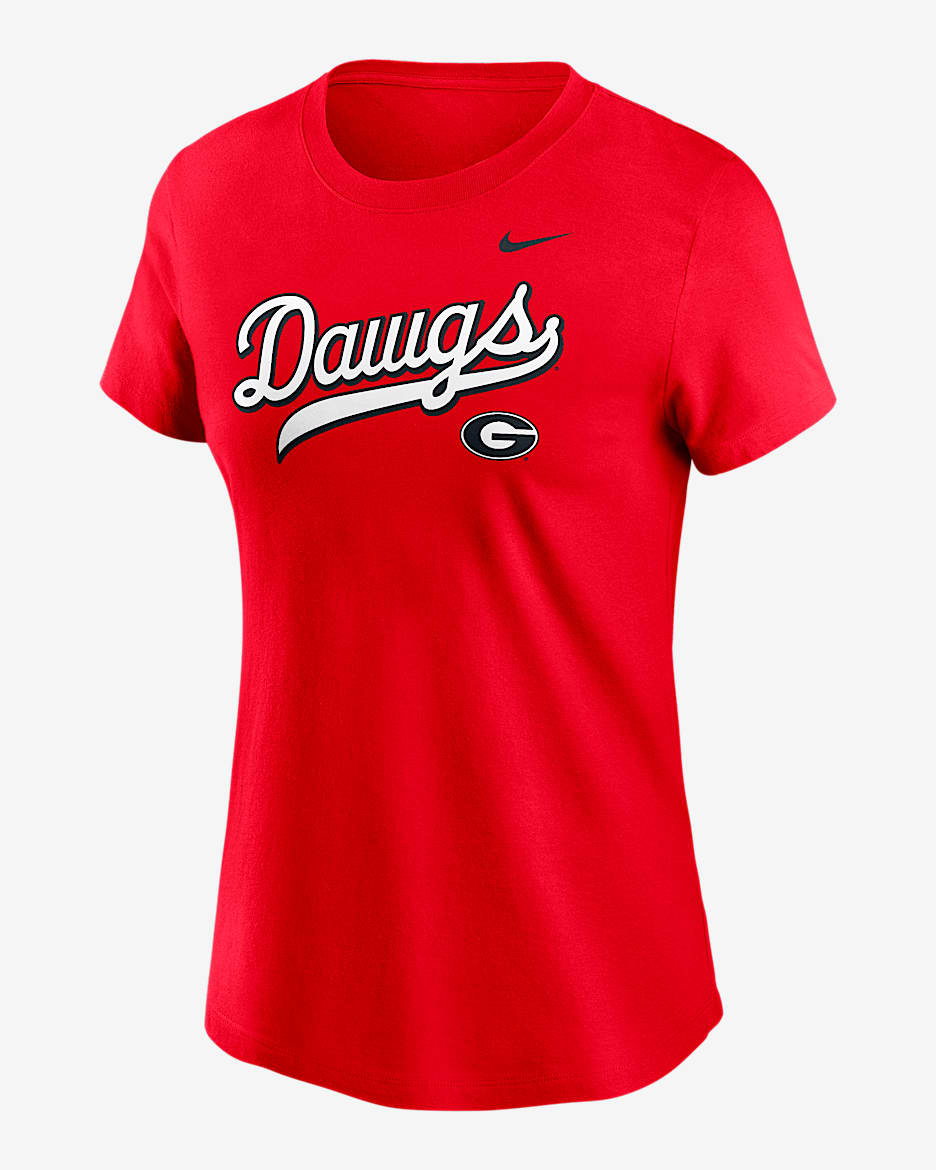 Georgia Athletic Prep Arch Local Script Women's Nike College T-Shirt - Red