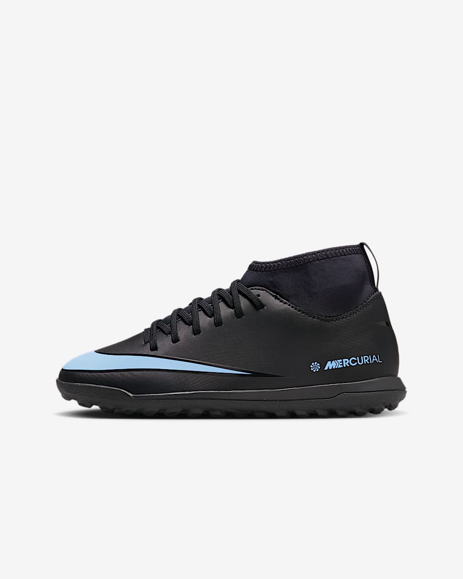 Nike Jr. Mercurial Superfly 10 Club TF High-Top-Fußballschuh (jüngere/ältere Kinder) - Schwarz/Schwarz