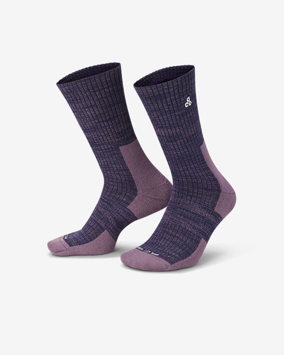 Nike ACG Everyday Cushioned Crew Socks (1 Pair) - Purple Ink/Black/Violet Dust/Summit White