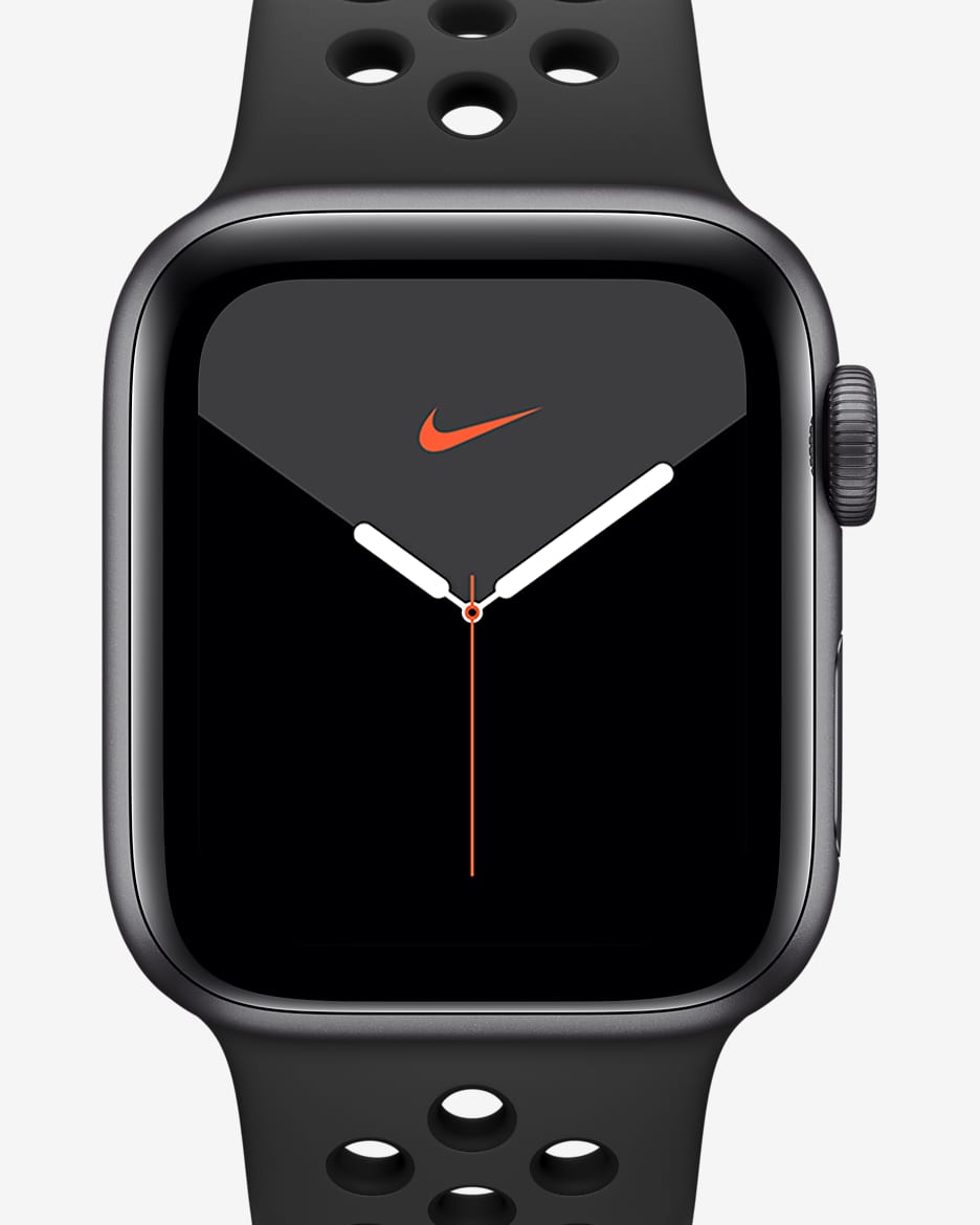 Rozbalené Apple Watch Nike Series 5 (GPS + Cellular) s pouzdrem z vesmírně šedého hliníku (40 mm) a sportovním řemínkem Nike - Greyish/Anthracite/Černá