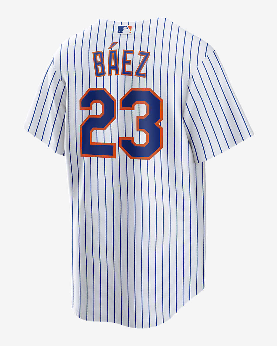 Jersey de béisbol réplica MLB New York Mets (Javier Baez) para hombre - Blanco