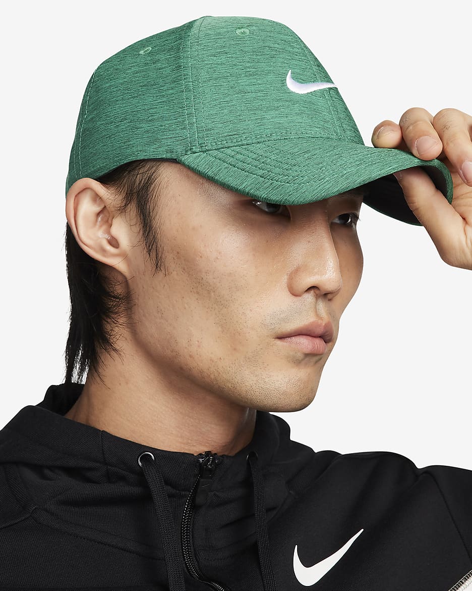 Nike Dri-FIT Club Structured Heathered Cap - Stadium Green/Vintage Green/White