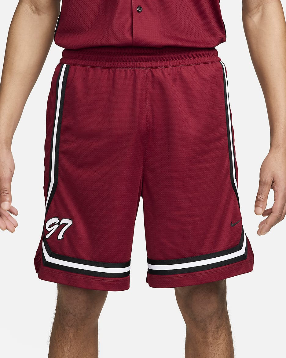 Shorts de básquetbol Dri-FIT de 20 cm para hombre Nike DNA Crossover - Rojo team/Negro