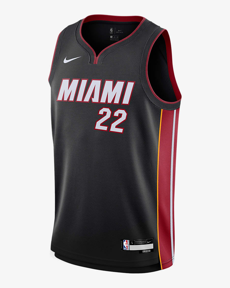 Jersey Nike de la NBA Swingman para niños talla grande Jimmy Butler Miami Heat 2024/25 Icon Edition - Negro