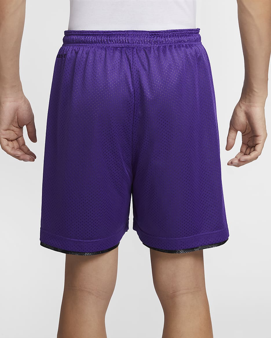 Kobe Men's 6" Dri-FIT Standard Issue Reversible Basketball Shorts - Black/Field Purple/Amarillo