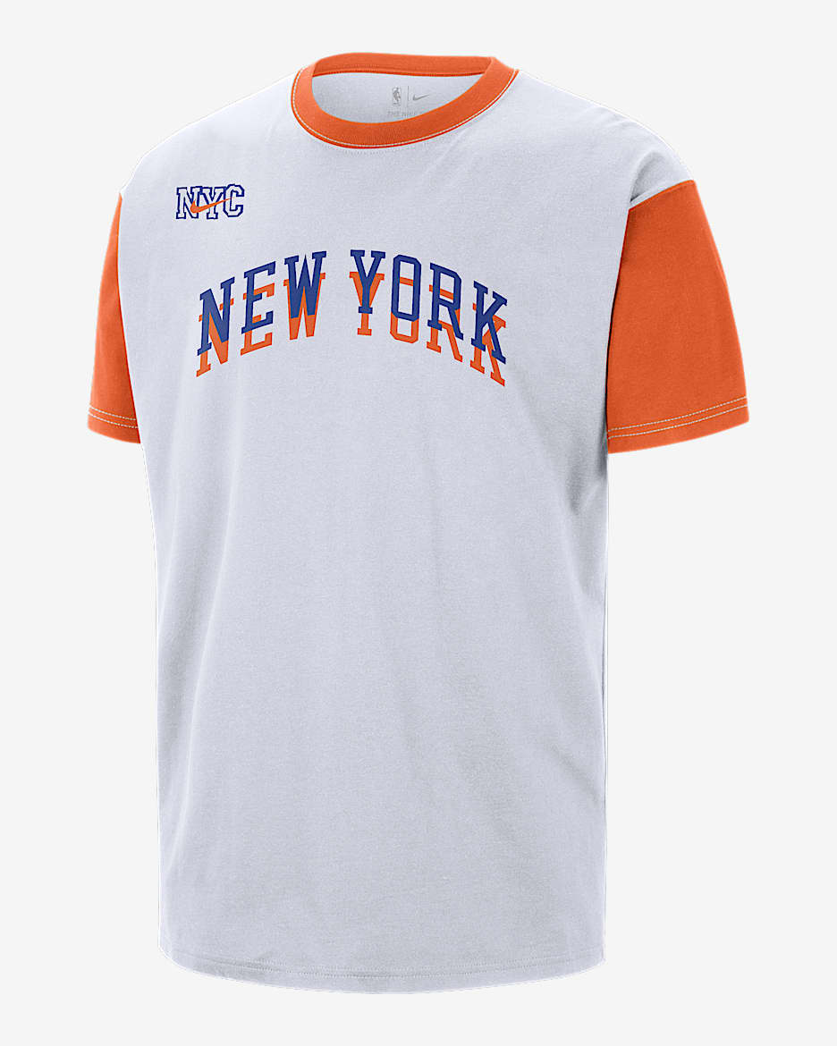 Playera de la NBA Nike para hombre New York Knicks City Courtside Edition - Blanco