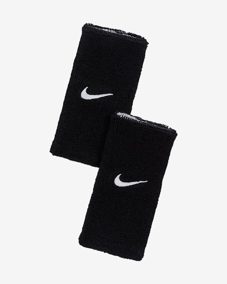 Nike Swoosh Classic Reversible Wristbands (2-Pack) - Black